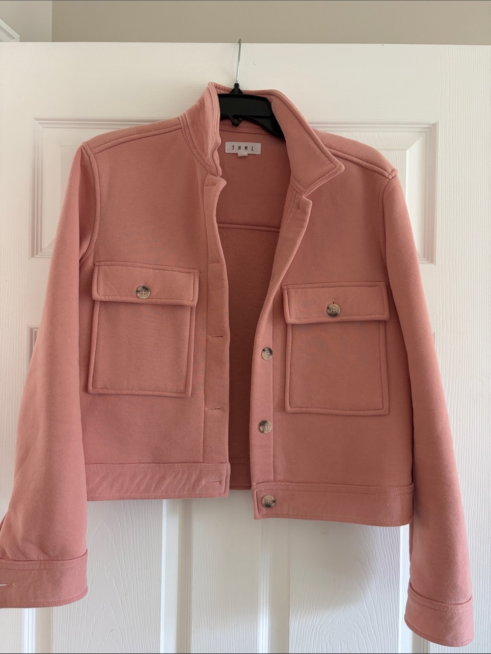 THML Dusty Rose Cropped Pocket Jacket
